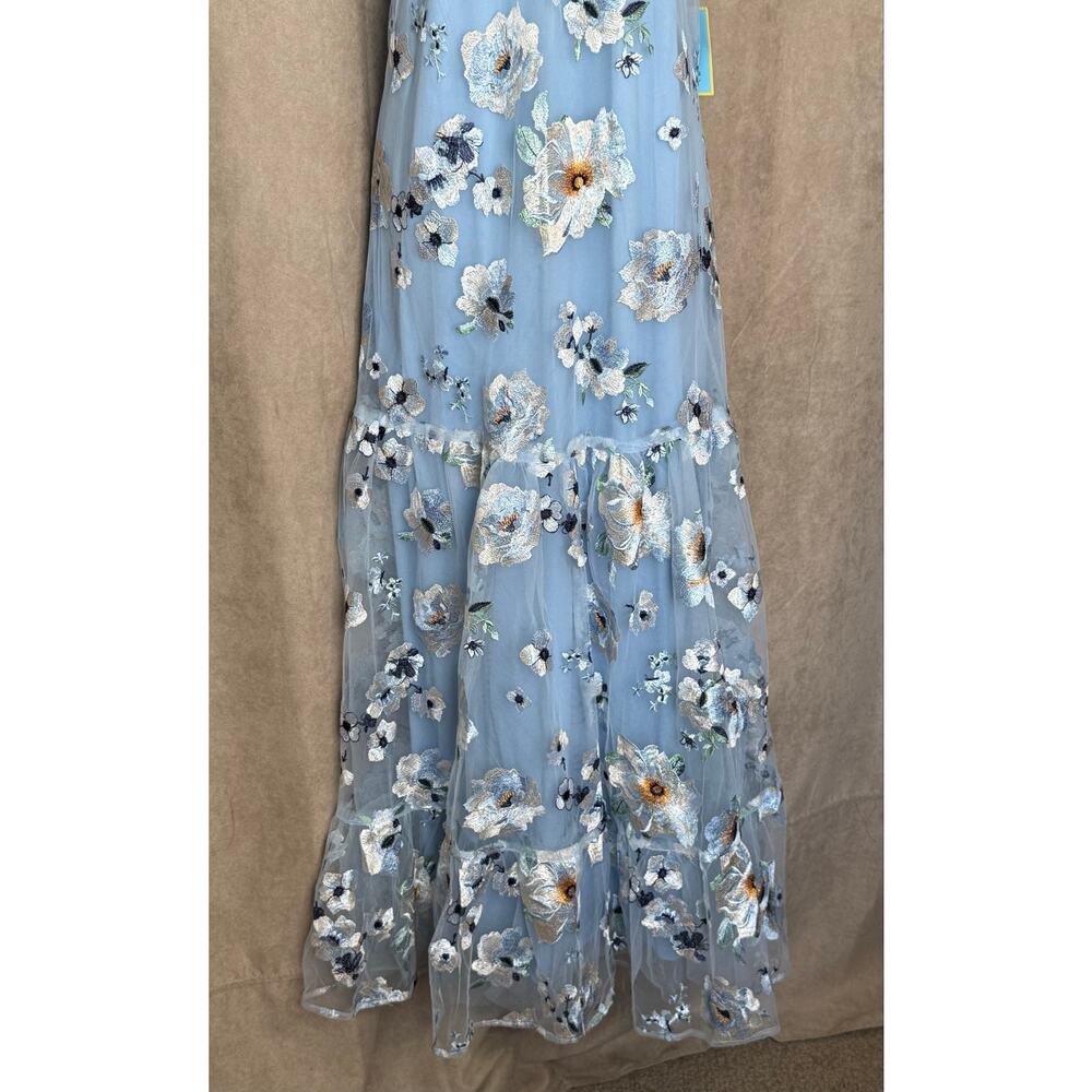 Cece Light Blue Avianna Embroidered Sleeveless Maxi Dress 12 NWT - Picture 7 of 12